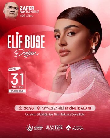 Altınordu’da Zafer Bayramı Coşkusu: Elif Buse Doğan Konseriyle Unutulmaz Gece