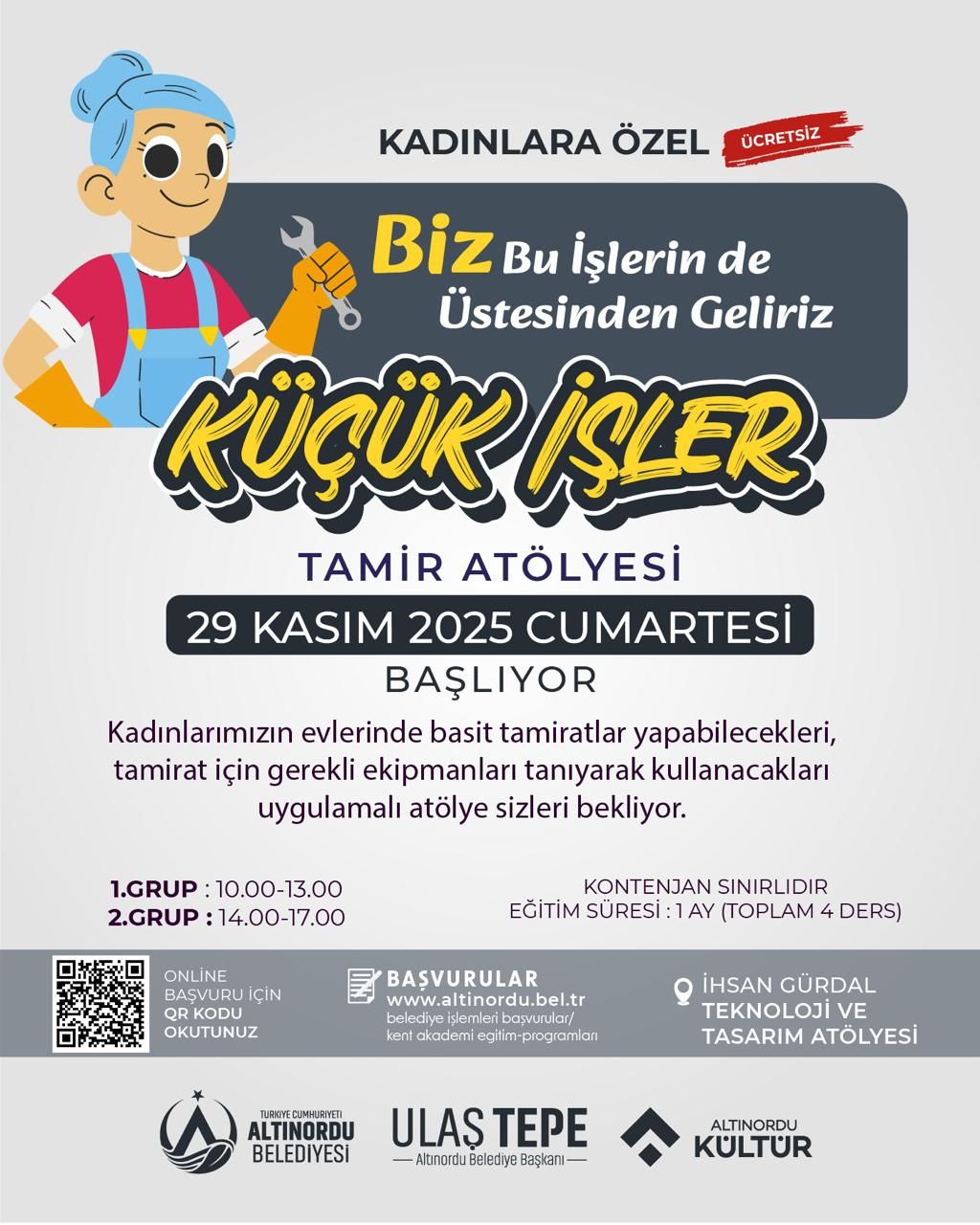 Altınordu Belediyesi’nden Kadınlara Pratik Eğitim Desteği