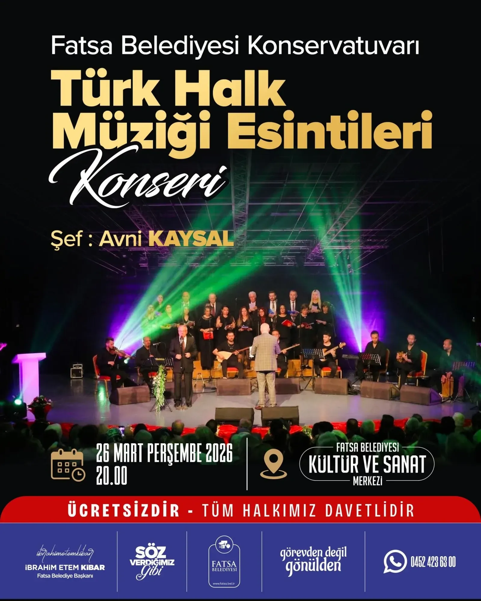Fatsa’da Türk Halk Müziği Gecesi Sanatseverleri Büyüleyecek