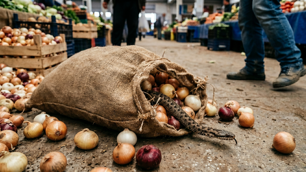 Ordu’da Soğan Çuvalından Çıkan Yılan Market Çalışanını Isırdı