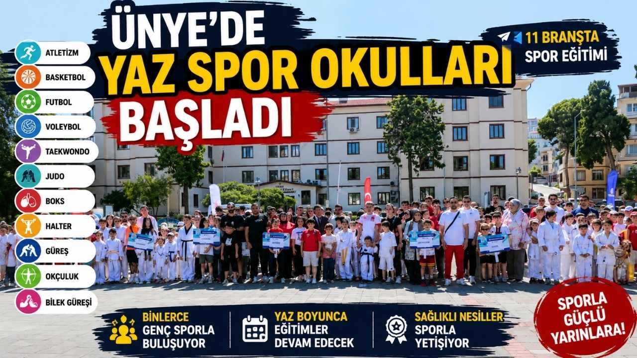 Ünye'de Yaz Spor Okulları Coşkuyla Başladı! 11 Branşta Eğitim Verilecek