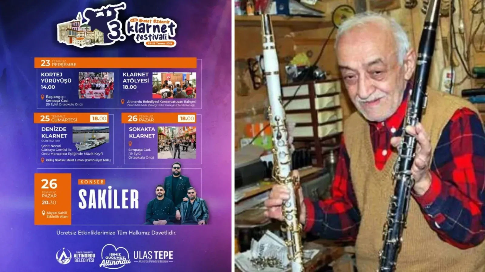 Ordu Ahmet Özdemir Klarnet Festivali Bugün Başlıyor