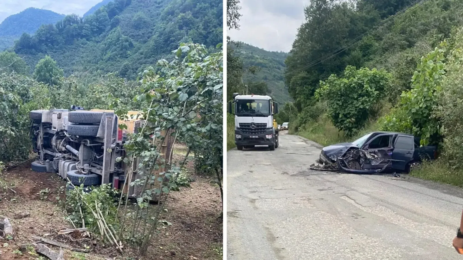 Ordu'da Çakıl Yüklü Kamyon İle Otomobil Çarpıştı! Kazada 2 Kişi Yaralandı