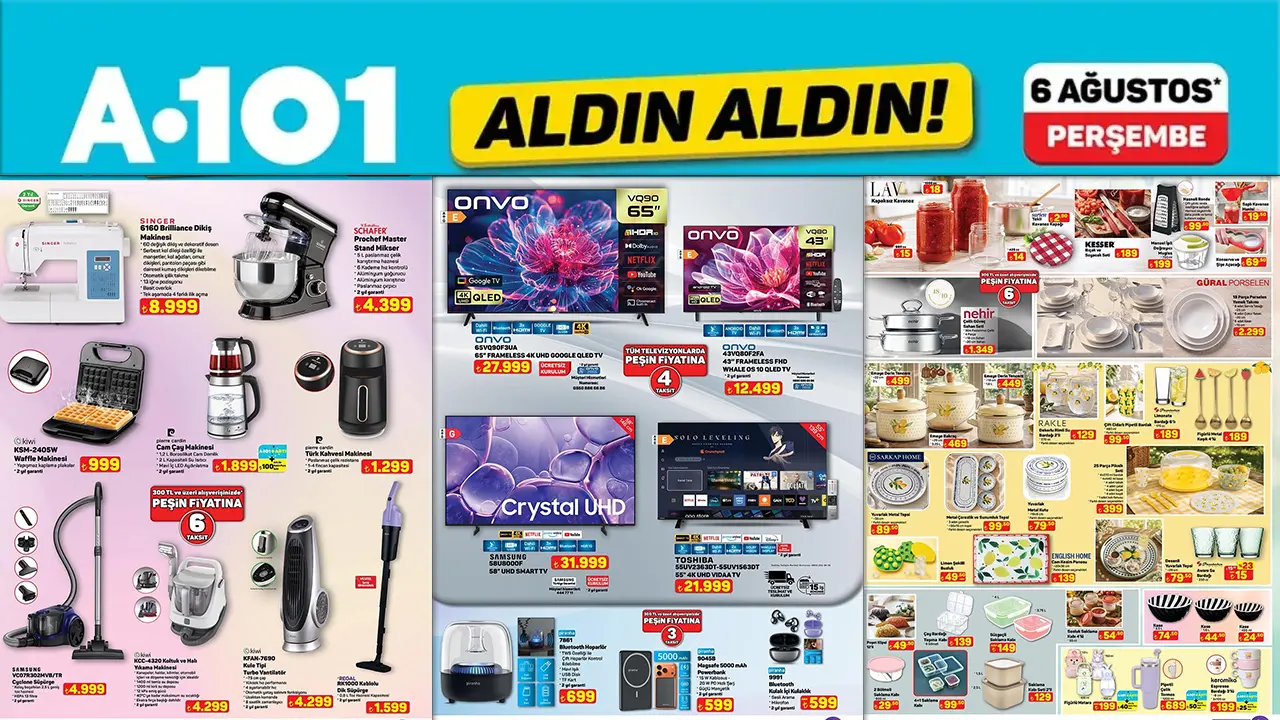 A101 6 Ağustos 2026 Aktüel Ürünler Kataloğu Yayımlandı: Elektronik Ve Ev Aletlerinde Yeni İndirimler