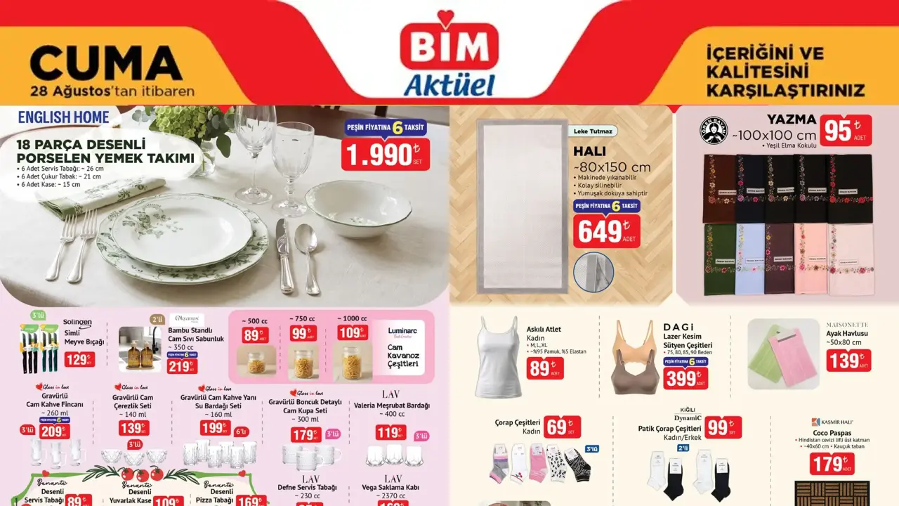 BİM 28 Ağustos 2026 Aktüel Kataloğu Yayınlandı! İşte Cuma Günü Gelecek Ürünler