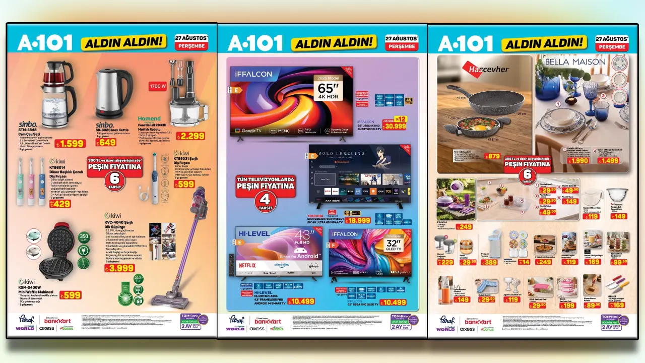 A101 27 Ağustos 2026 Aktüel Ürünler Kataloğu: Televizyon, Telefon, Elektrikli Araç Ve Ev Ürünleri Geliyor
