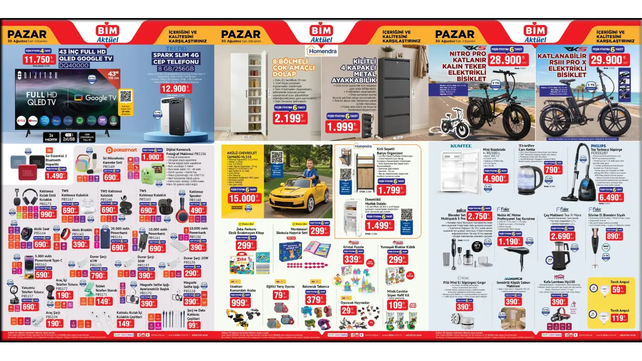 BİM’de 30 Ağustos’ta Neler Var? Elektronik Ürünlerden Bisiklete Fiyatlar Belli Oldu