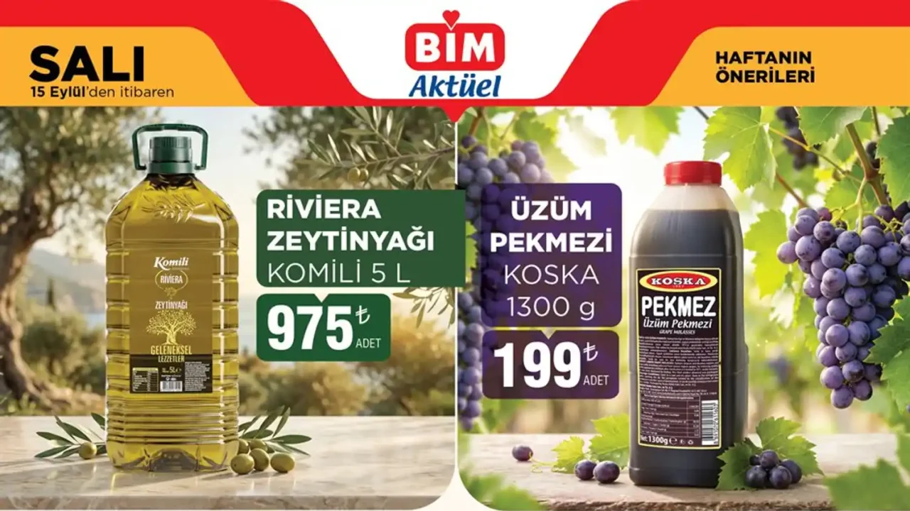 BİM 15 Eylül 2026 Aktüel Kataloğunda Neler Var? Komili Zeytinyağı Ve Nutella Kaç TL?